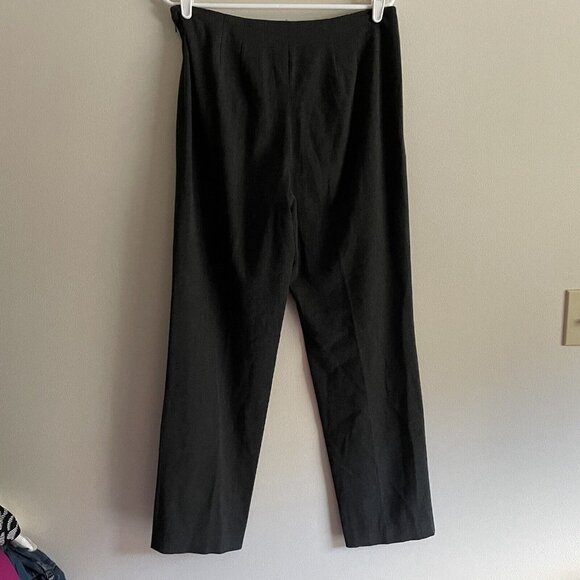 Talbots Women SZ 8 Charcoal Gray Waistless Flat Front Straight Leg Dress Pants - Picture 5 of 8